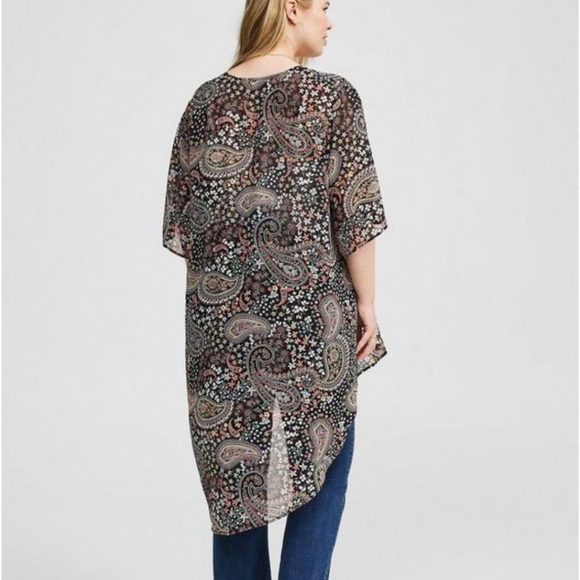 🆕️🍁🍂 2X  PAISLEY CHIFFON TEXTURED KIMONO🍂🍁 - Picture 2 of 6